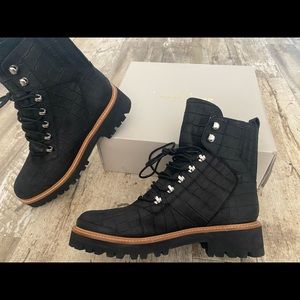 Black Combat Suede Boots